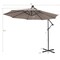 Costway 10FT Cantilever Solar Powered 32LED Lighted Patio Offset Umbrella Outdoor Red\Beige\Coffee\Blue\Navy